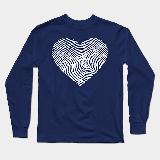 Heart fingerprint Long Sleeve T-Shirt by Totallytees55